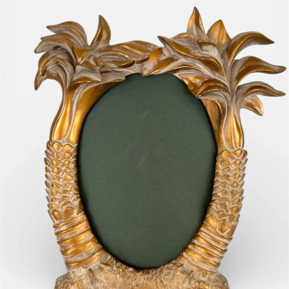 4X6 HAND PAINTED Gold Palm Leaf Photo Frame NICE FRAME